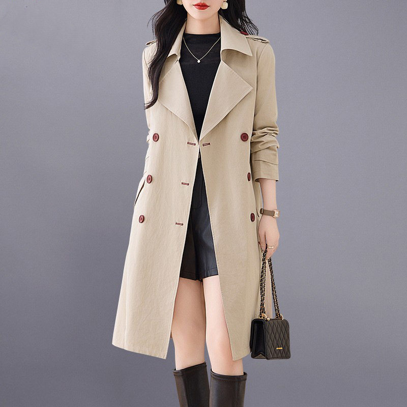 三彩 虹女装 旗舰店伊芙官方心悦风衣女2024新款春秋中长款英伦风