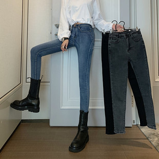女显瘦收腹长裤 实拍实价春季 紧身小脚高腰牛仔裤