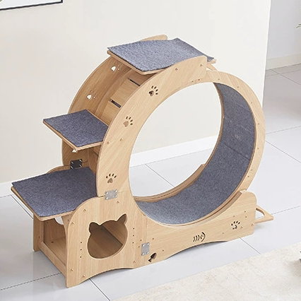 新款宠物猫咪跑步机滚轮式猫狗跑道纤维板健身运动玩具宠物升级款