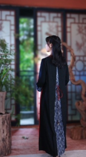 【背影】楚馨新款春装绣花民族风圆领复古女连衣裙无袖长款背心裙