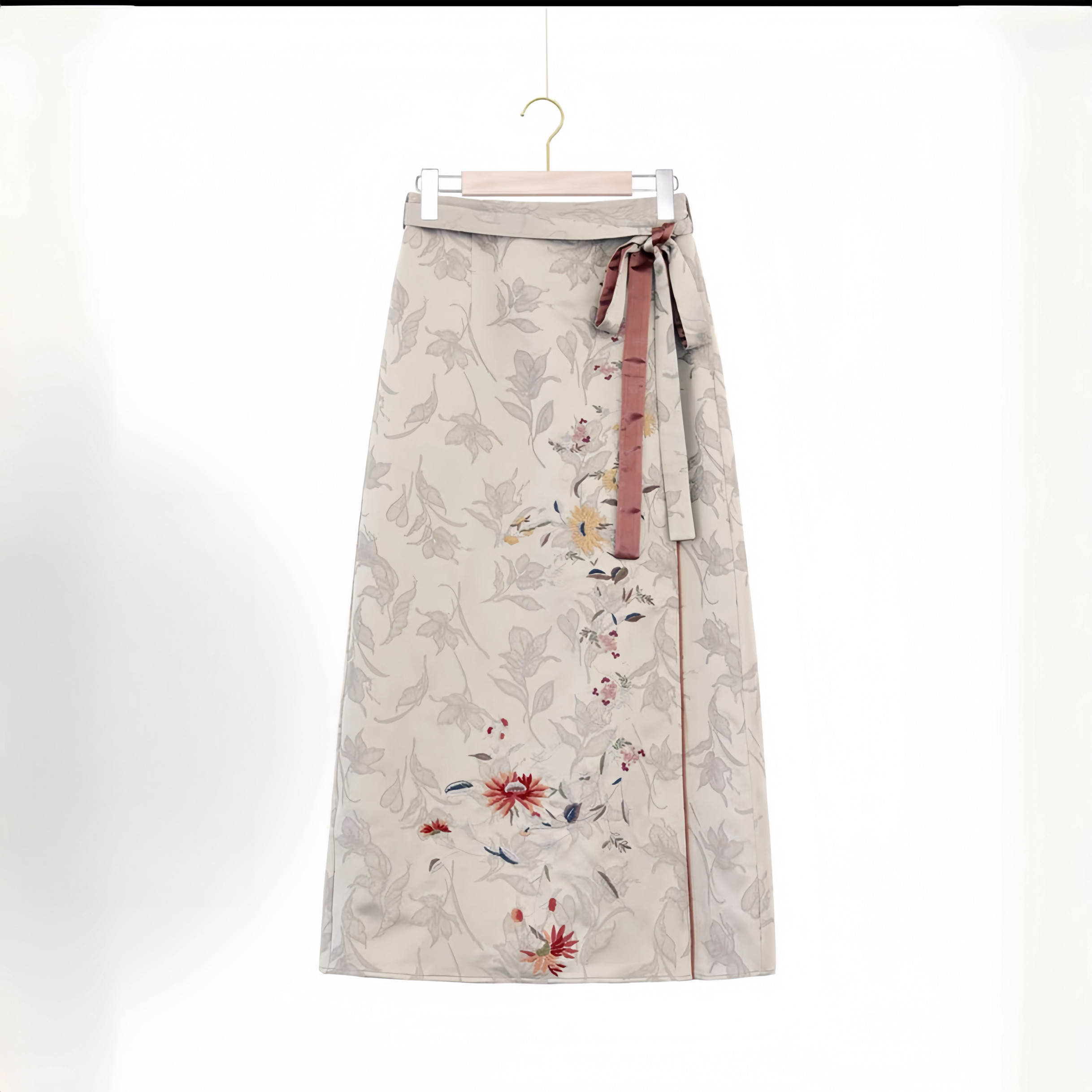 千椿物喜2025春季新款新中式国风薄暮灰时尚刺绣提花半身裙子淑女,女装/女士精品,半身裙,淘宝优惠券,粉丝福利购,淘宝优惠卷