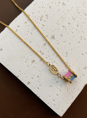 情人节送女友钛钢女式滴油项链锁骨链小蛮腰轻奢小众设计感高级感