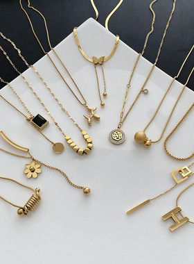 钛钢材质锁骨链饰品高级设计款式大合拍不易褪色项链男女同款