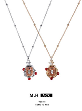 2026新款刺猬苹果项链女轻奢小众甜酷风高级感原创设计精致锁骨链