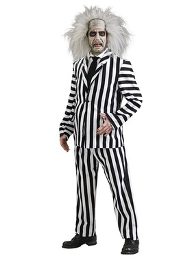 阴间大法师甲壳虫汁beetlejuice2成人黑白纹角色扮演服扮装化妆