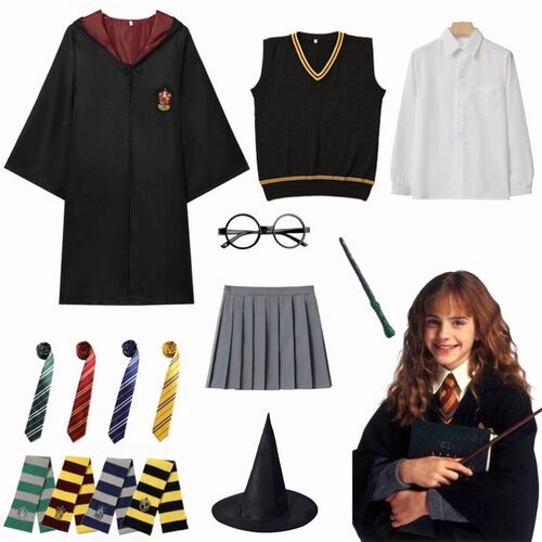 哈利波特cos服魔法袍万圣节演出服赫敏角色扮演服表演服披风巫师
