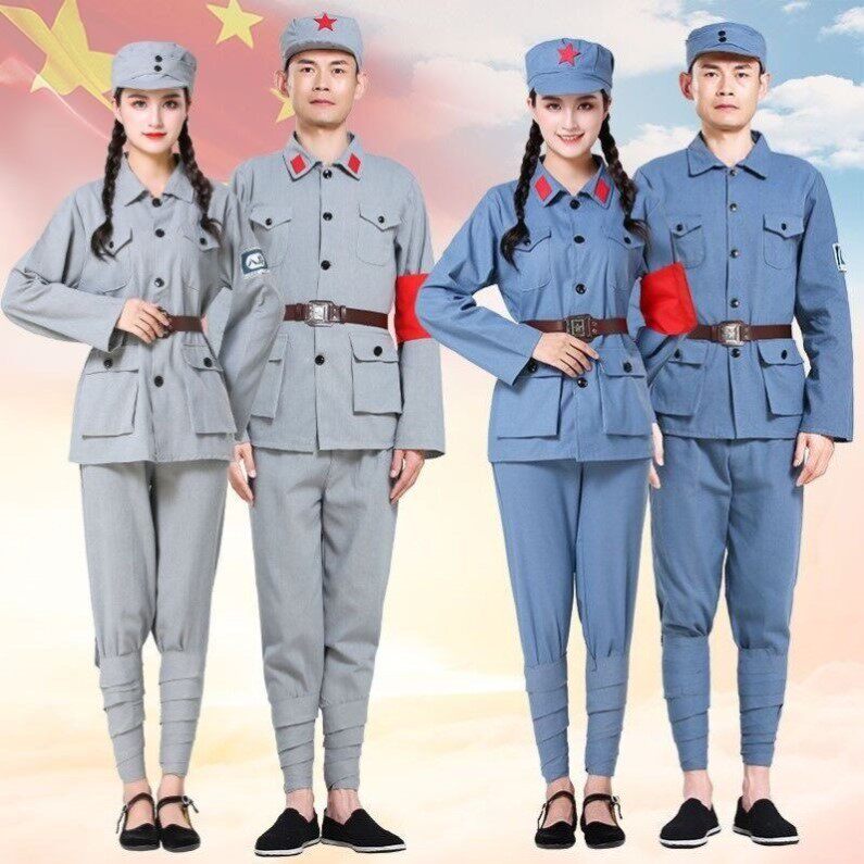 六一节儿童成人红军演出服男女八路军衣服舞台服大合唱小孩抗战