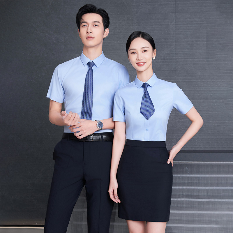 羊毛职业衬衫女短袖工作服