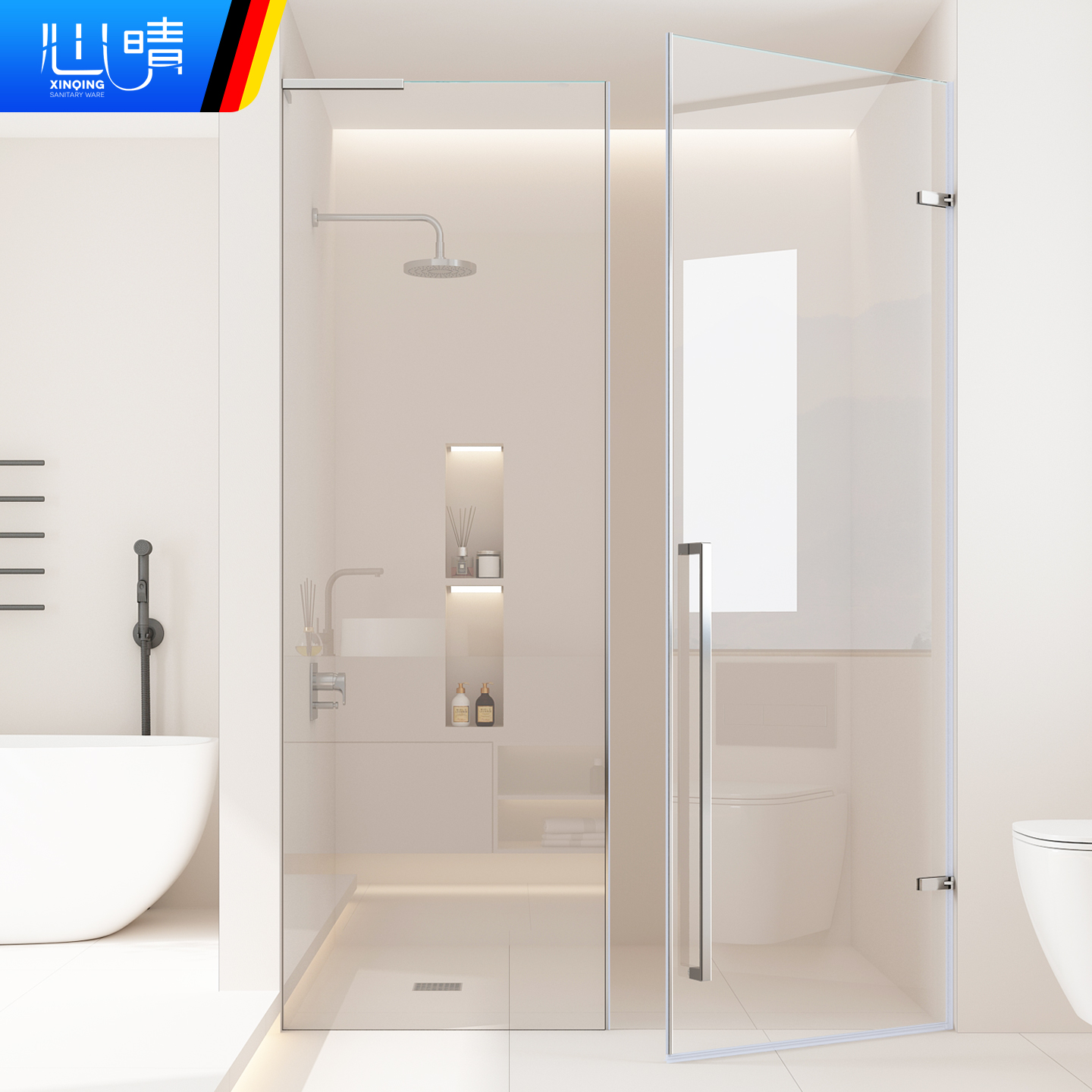 心晴淋浴房下沉式无障碍专利卡槽