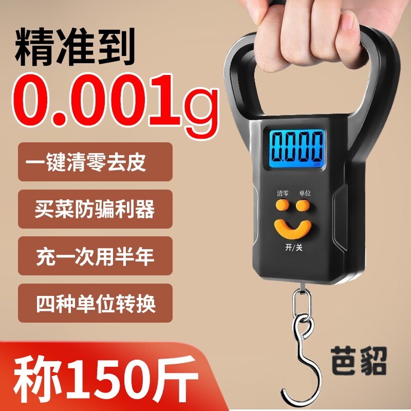 精准手提电子秤50kg可携式高精度家用快递称挂钩称小型弹簧秤新款