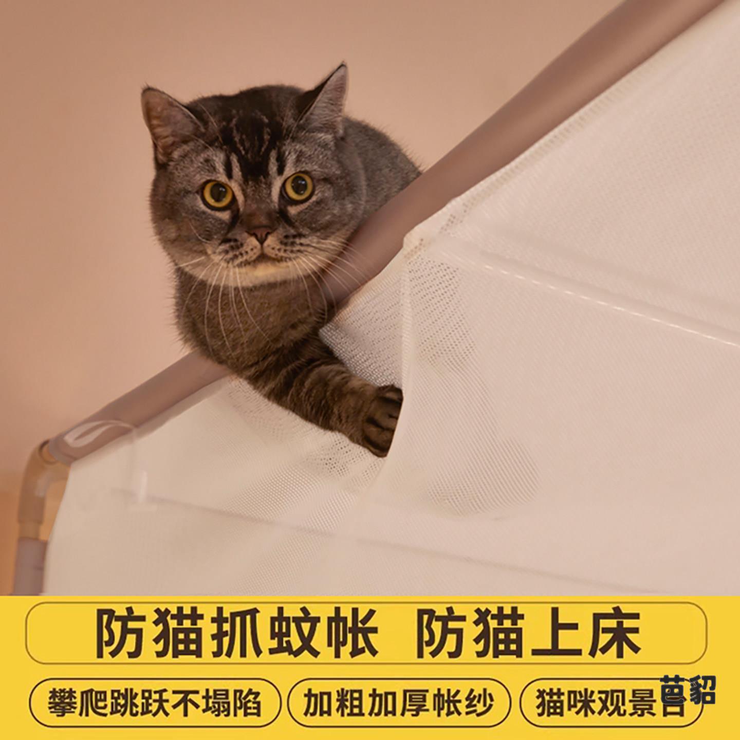 专用防猫抓蚊帐床罩帐篷床帘养猫咪家用卧室床幔床上防宠物结实图片