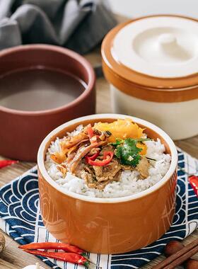 陶瓷带盖蒸饭碗土钵碗酒店用品复古钵仔碗家用饭店餐具蒸蛋食格