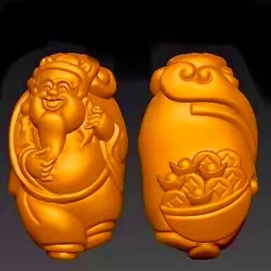 Stl66财神爷圆雕图招财进宝财神精雕图财神浮雕图财神雕刻打印图