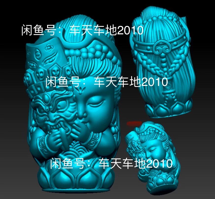 stl新款莲花扎基拉姆圆雕图卡通藏佛宝宝佛电脑精雕图雕刻3D图纸