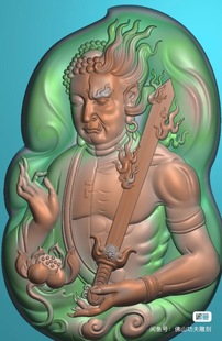 Jdp不动明王一念佛魔精雕图浮雕图不动明王大黑天平雕电脑雕刻图