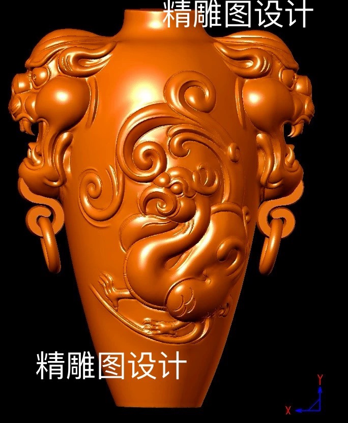 stl朱雀青龙兽瓶圆雕图花瓶貔貅三维立体精雕图雕刻图纸文件瓶子