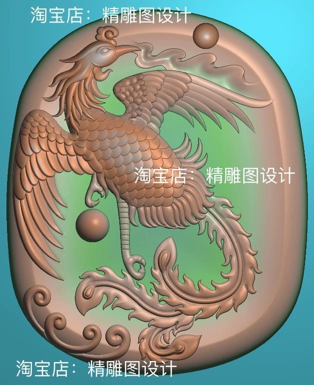 Jdp5凤牌精雕图龙凤挂件随深雕龙牌椭圆龙戏珠凤凰圆牌玉雕花件