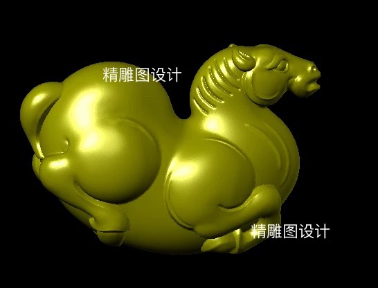 Stl226马圆雕图唐马生肖马三维立体精雕图图纸stl文件雕刻机3d图
