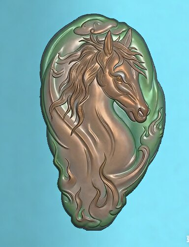 Jdp火焰马头精雕图jdp生肖马浮雕图玉雕随行马头马到成功雕刻图纸