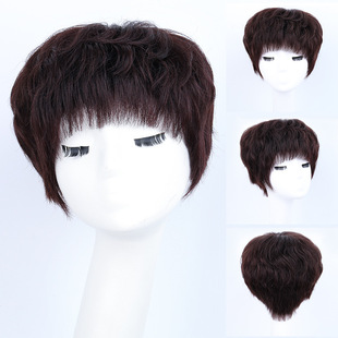 假发全真发 手工烫短卷发全头套 时尚减龄纹理款妈妈发套厂家批蕟