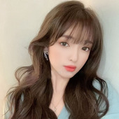 假发套 齐刘海蓬松自然 假发头套 女高温丝长卷发大波浪全头套韩式