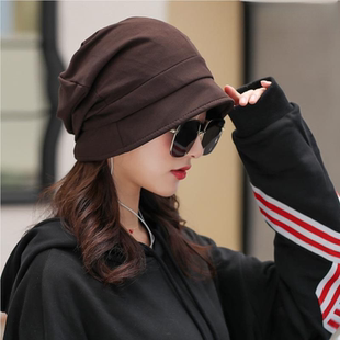 化疗后女士洋气光头帽秋冬季帽子产后月子帽开颅手术后专用包头帽