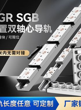 内置双轴心直线导轨  SGR  SGB木工滑台滚轮滑块滑轨轨道滑杆高精