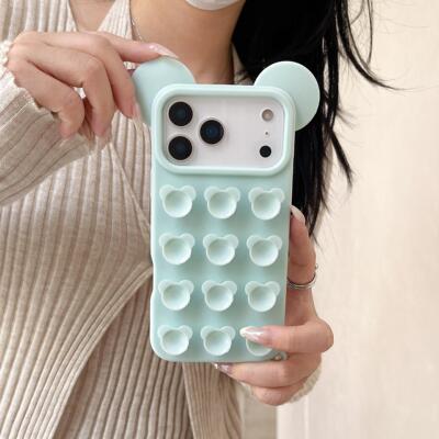 苹果硅胶吸盘防摔米奇耳朵简约壳