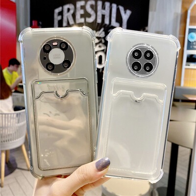 硅胶简约气囊防摔卡包可插卡透明