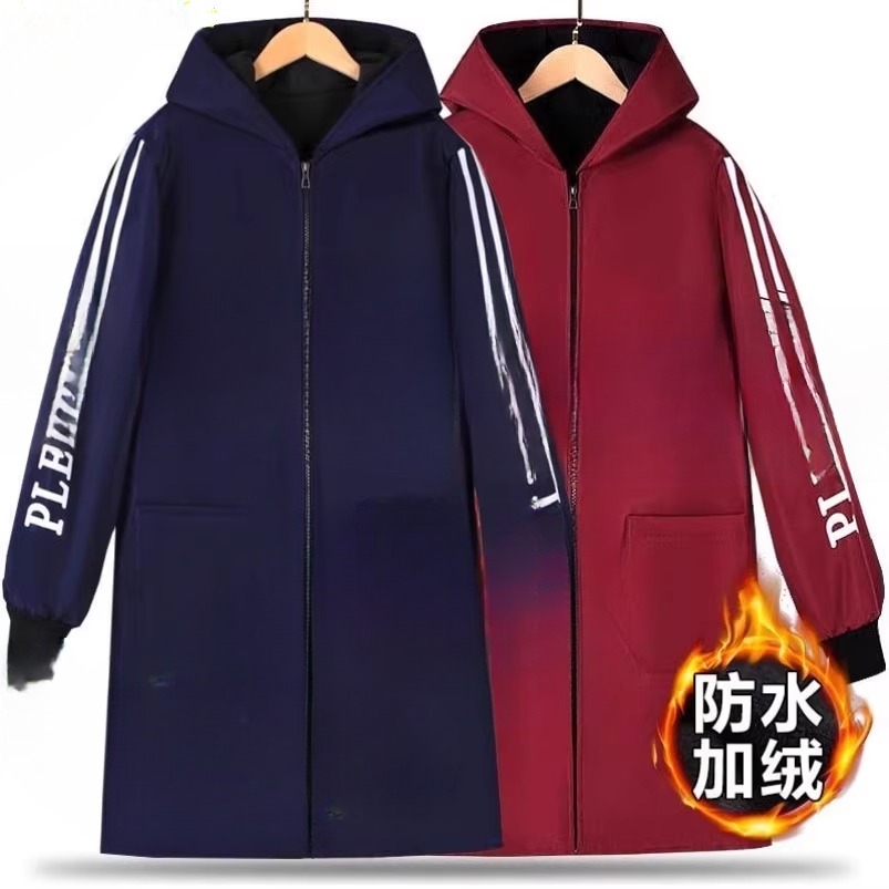 防水加绒罩衣大人女秋冬季保暖男
