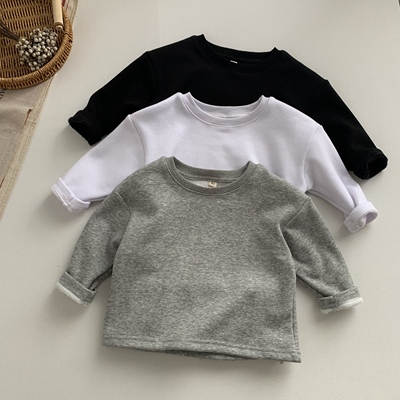 一体绒男女童圆领加绒打底衫保暖