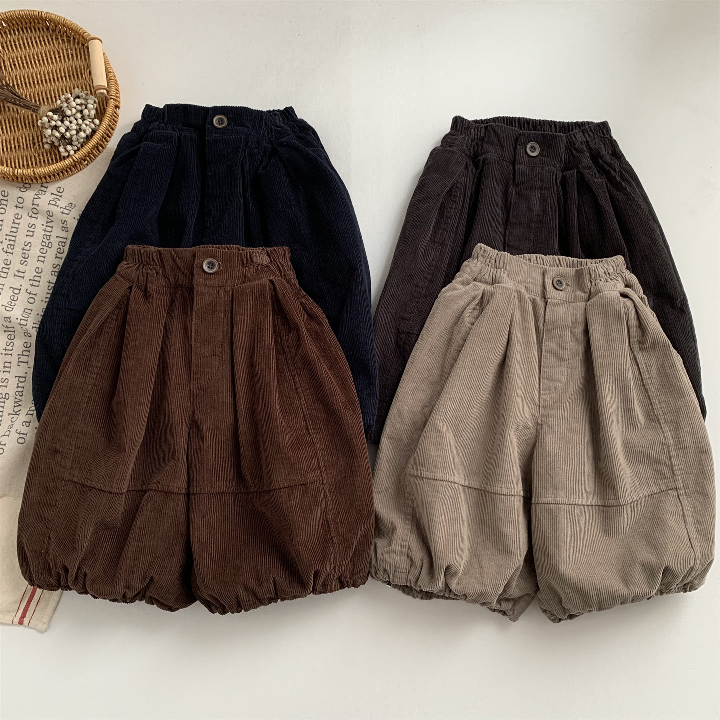 淘气小妞加绒加厚男童灯芯绒裤子秋冬2026新款女童宝宝阔腿长裤潮,童装/婴儿装/亲子装,裤子,淘宝优惠券,粉丝福利购,淘宝优惠卷