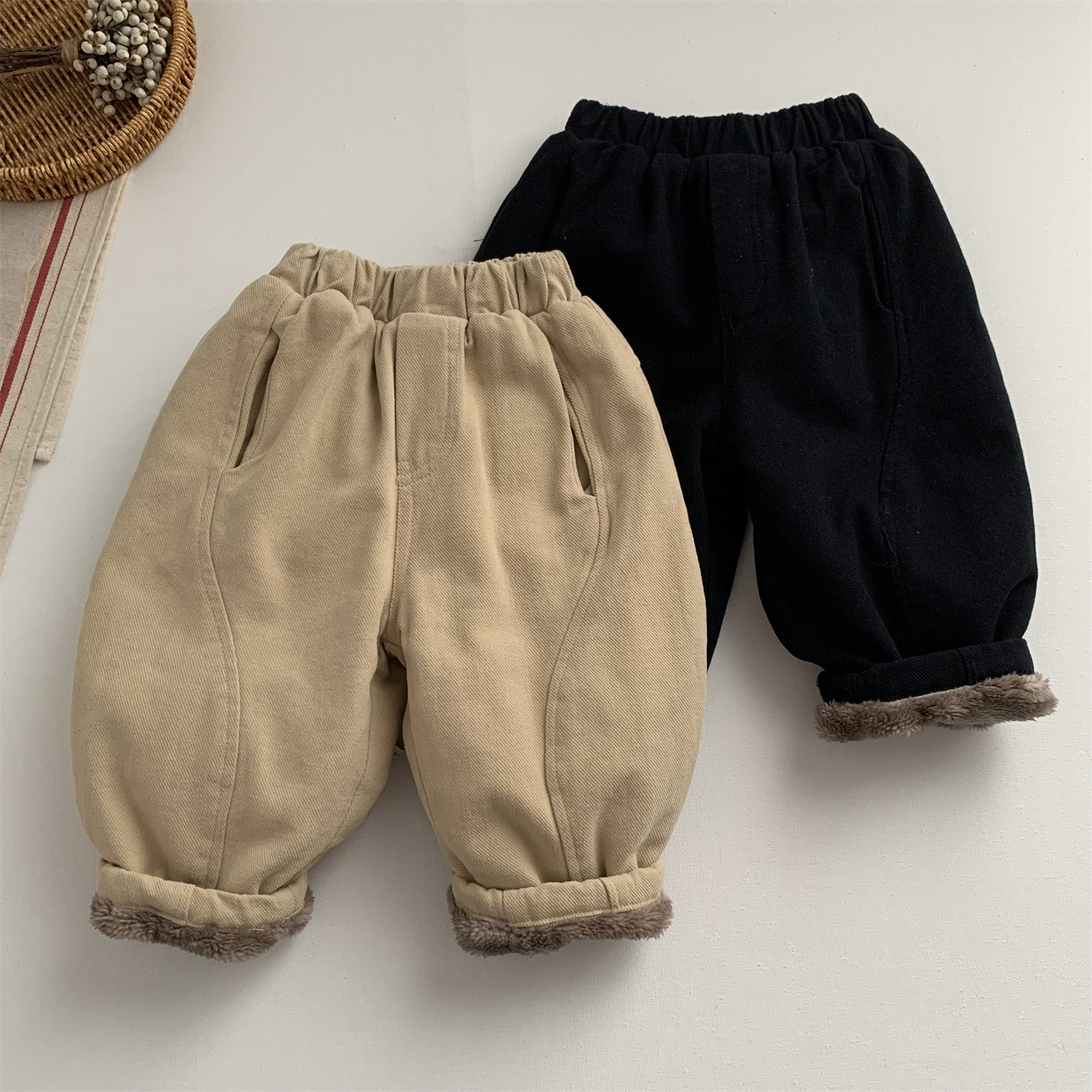 韩系冬季男童加绒加厚保暖休闲裤