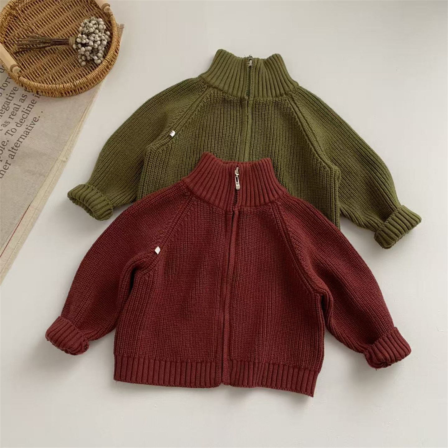 洋气秋冬男女童毛衣外套新款