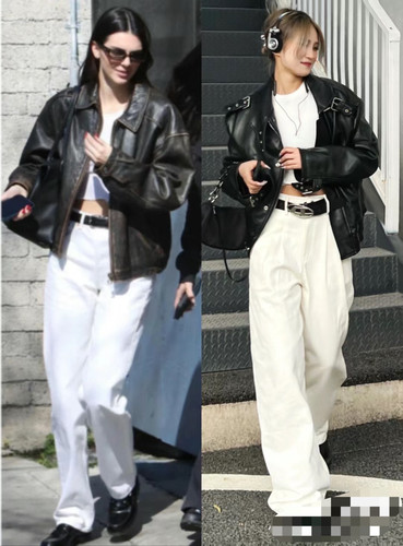 长裤牛仔简约风白色直筒长裤 面料软 很舒服  很显腿长