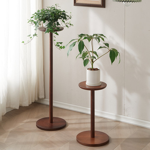 实木花架客厅落地式多层花盆托架