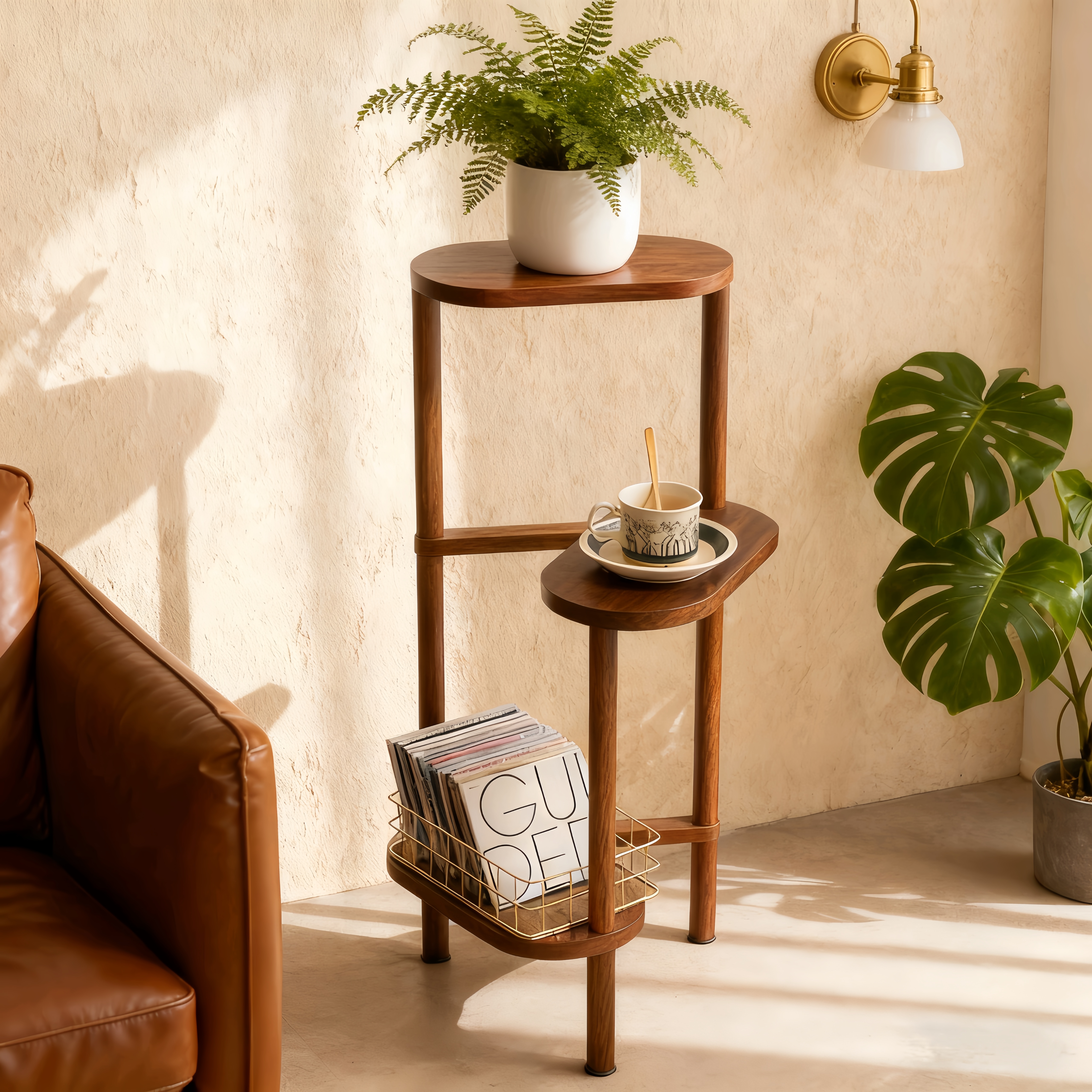 实木花架落地式盆栽置物架室内绿植多层摆放展示架客厅置物收纳架