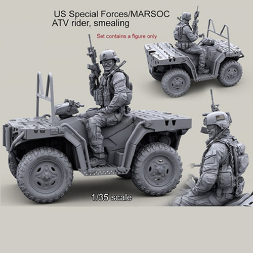 1/35模型美国海军陆战队ATV全地形车车手兵人GK白模手办摆件206