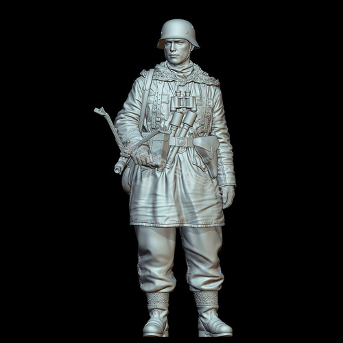 1/35东线德国陆军步兵师MG42机枪手二战兵人gk白模手办摆件132