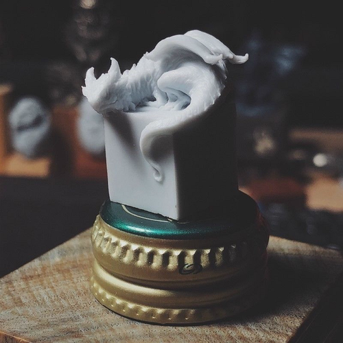 WF2018冬高木超造形动物印章小龙BB龙小雕像gk白模小飞龙手办D5