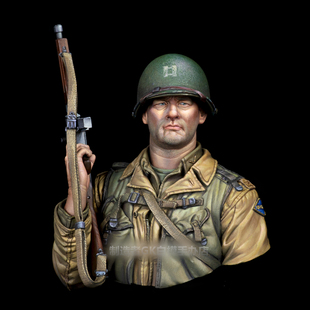 1/10兵人半身胸像1944二战美军诺曼底登陆士兵GK白模手办摆件X32
