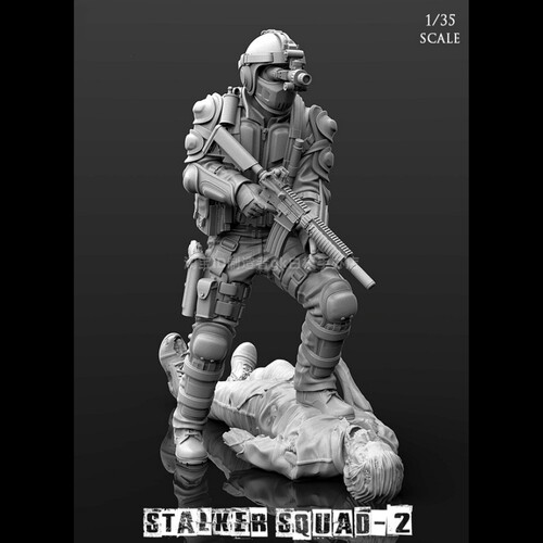 1/35模型Stalker Squad反丧尸侦察渗透小队兵人物GK白模手办123
