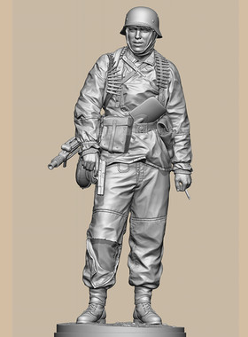人物模型1/35德军步兵师MG42机枪手陆军战争兵人gk白模手办127