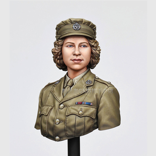 1945英国陆军ATS部队少尉伊丽莎白公主1/10半身胸像GK白模手办X21