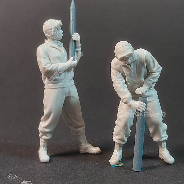 1/35树脂人物模型二战美军坦克炮弹转载兵组合GK白模手办摆件169