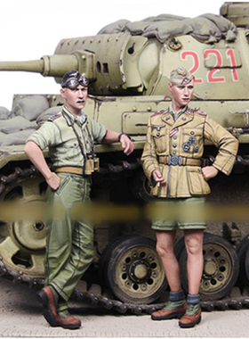 1/35树脂兵人模型德国DAK装甲乘员组坦克营士兵摆件GK白模手办129