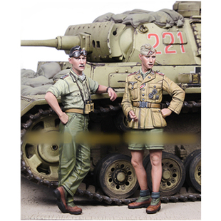 1/35树脂兵人模型德国DAK装甲乘员组坦克营士兵摆件GK白模手办129