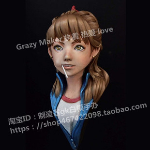 制造者GK白模手办日本糖果美女高中生Candy Ko半身人物胸像模型X2