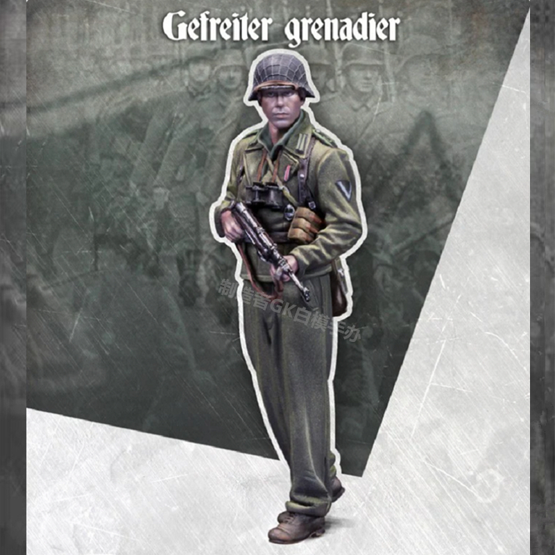 1/35人物模型WW2二战兵人德国掷弹兵GK白模手办装甲步兵摆件176