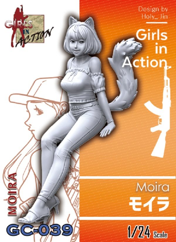 1/24树脂人物模型猫女孩行动组moira美女模特猫女gk白模手办43